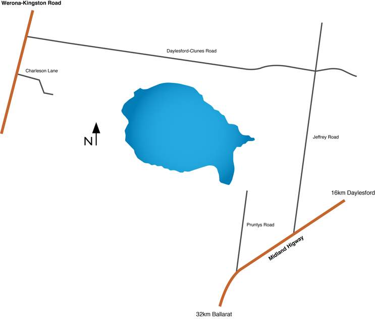 Map of access points to Hepburns Lagoon